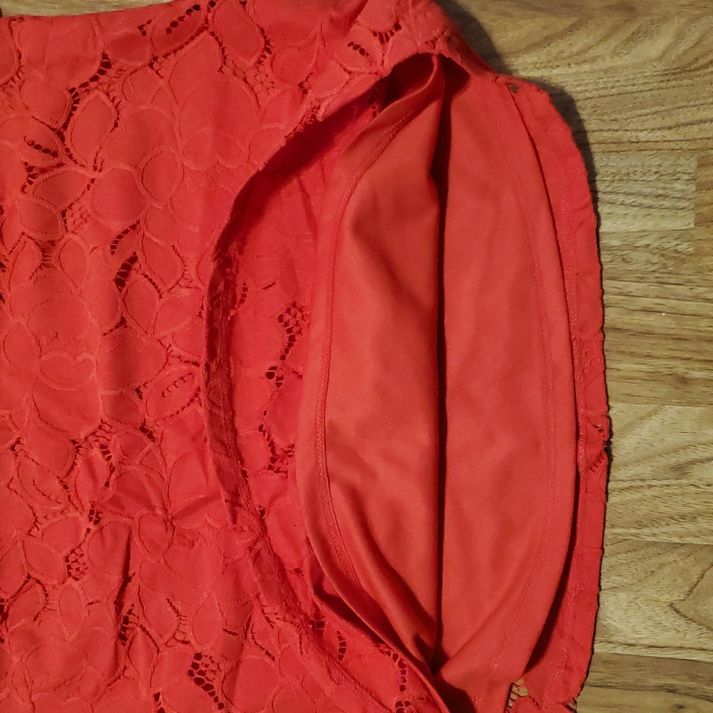 Monteau Red Lace Eyelet Top Womens Size S - Picture 10 of 16